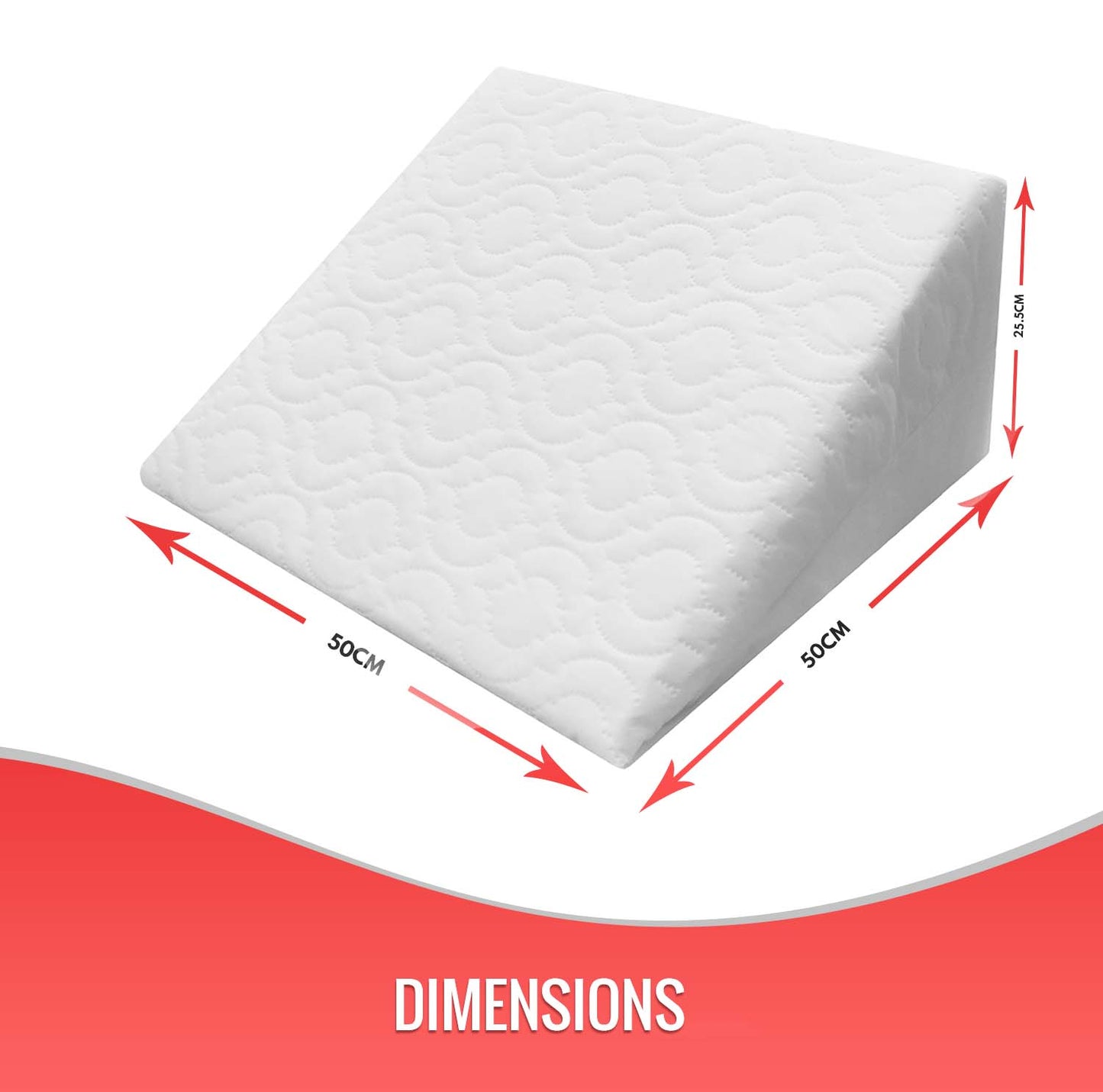 Reclining Orthopedic Hybrid Foam Wedge Pillow for Greater Comfort with Zip Cover
