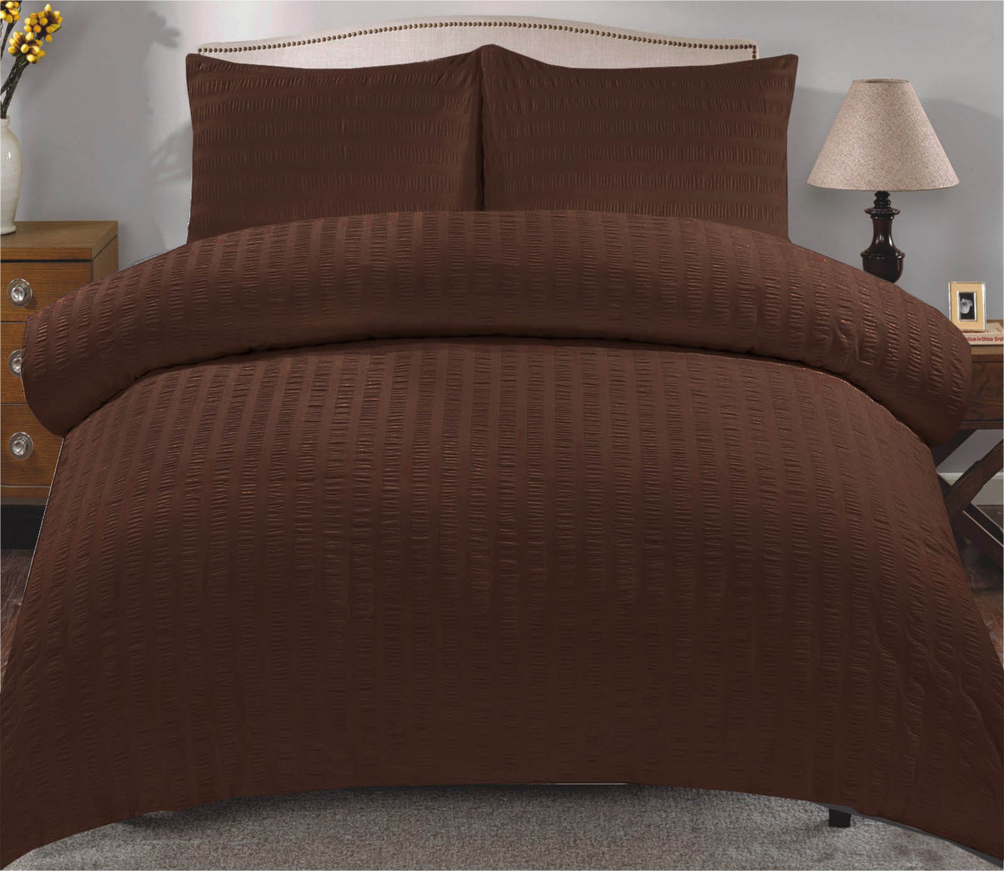 Seersucker Duvet Cover and Fitted Sheet