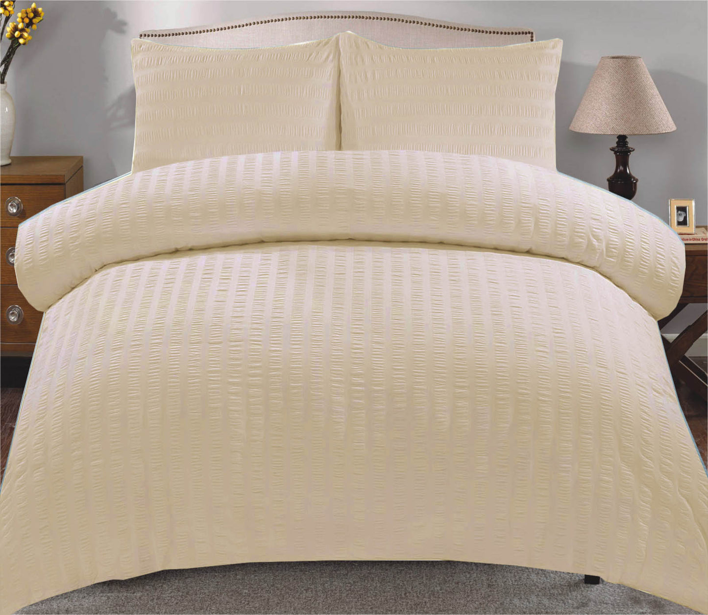 Seersucker Duvet Cover and Fitted Sheet