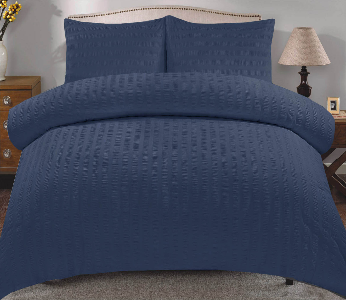 Seersucker Duvet Cover and Fitted Sheet
