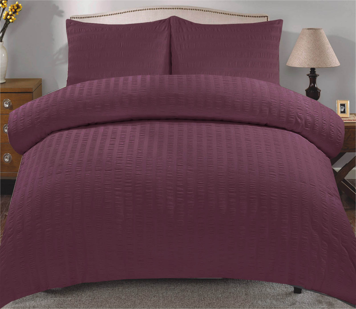 Seersucker Duvet Cover and Fitted Sheet