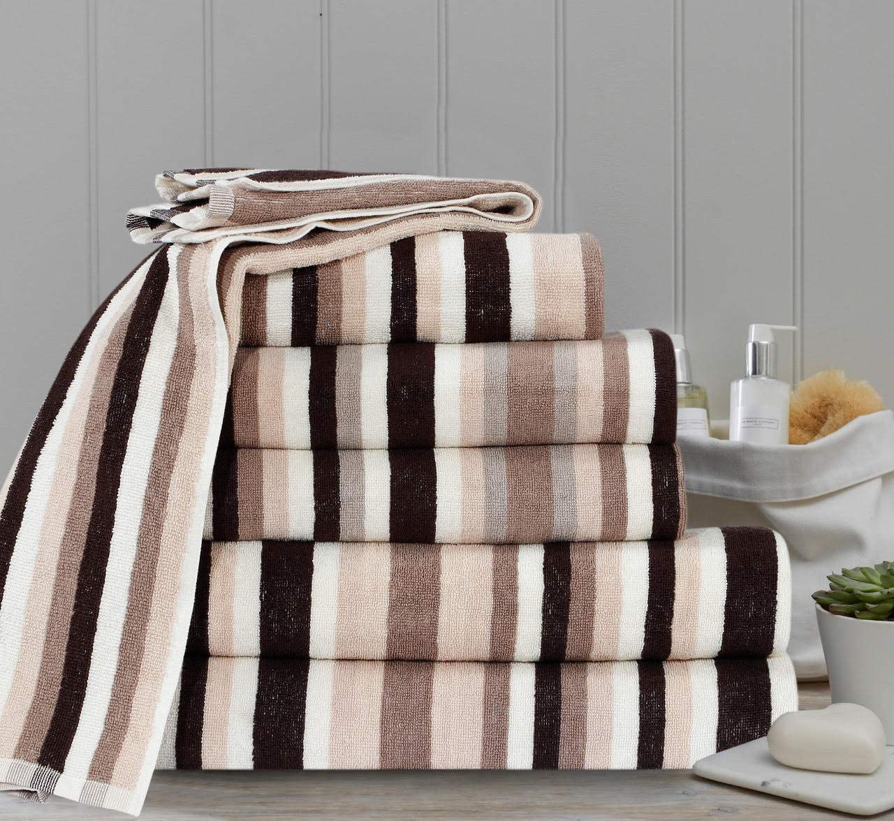 Royal Victorian Stripe Towel 100% Flossy Cotton Stripe Design Excellent Quality
