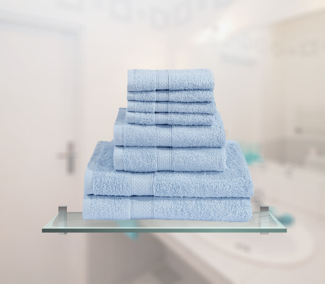 Luxury 600GSM Genuine 100% Combed Fluffy Cotton 8 pcs Towel Bale SET UK Stock