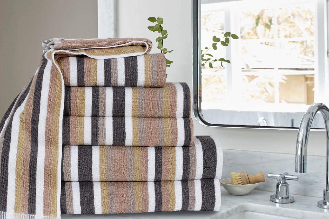 Royal Victorian Stripe Towel 100% Flossy Cotton Stripe Design Excellent Quality
