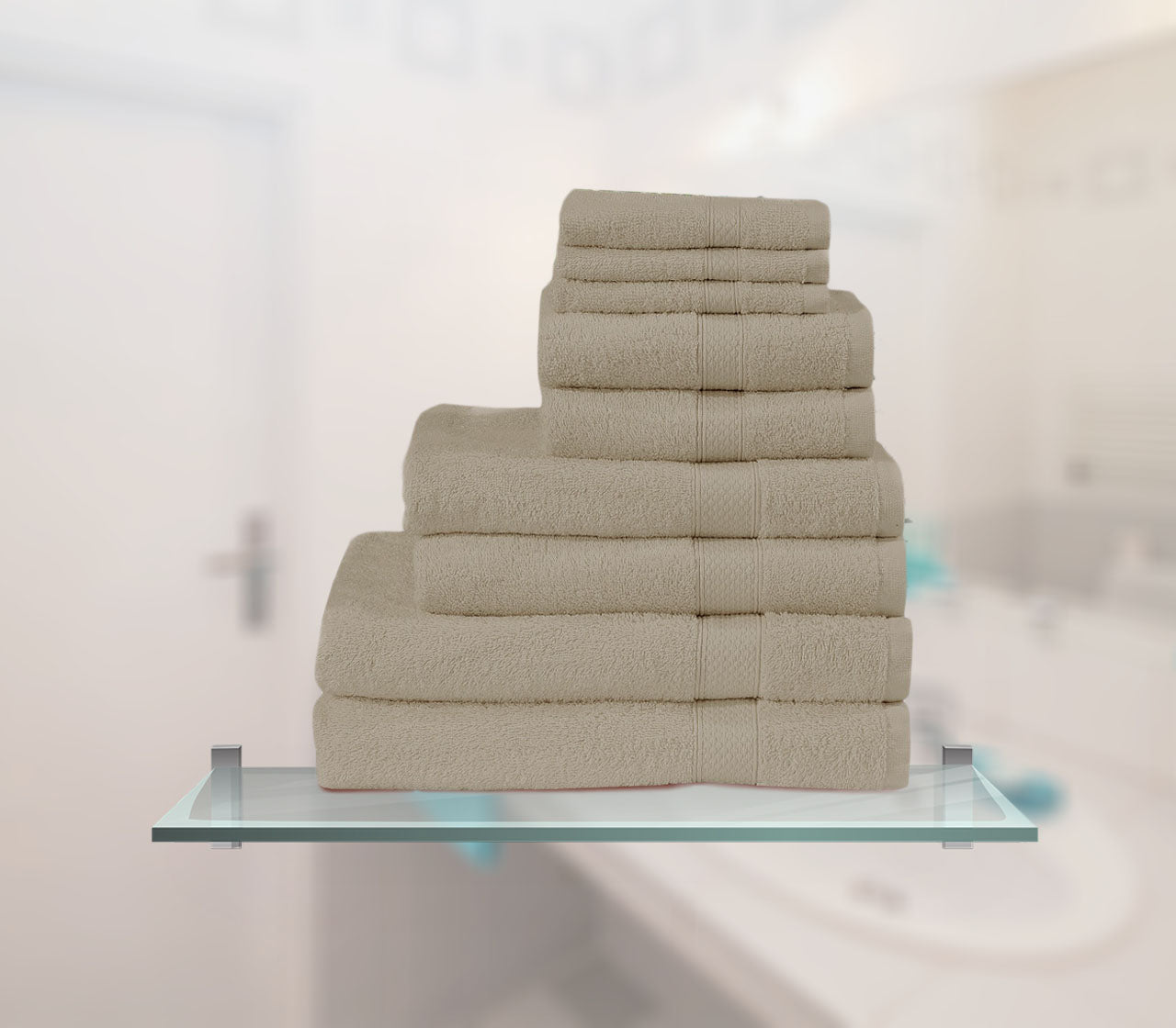 Luxury 600GSM Genuine 100% Combed Fluffy Cotton 8 pcs Towel Bale SET UK Stock