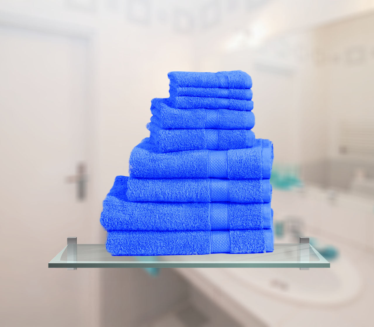 Luxury 600GSM Genuine 100% Combed Fluffy Cotton 8 pcs Towel Bale SET UK Stock