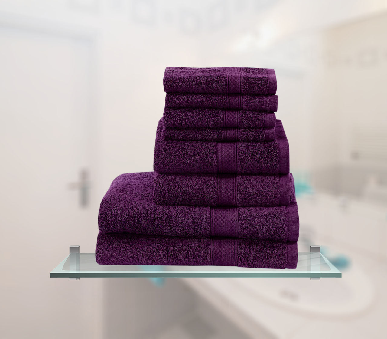 Luxury 600GSM Genuine 100% Combed Fluffy Cotton 8 pcs Towel Bale SET UK Stock