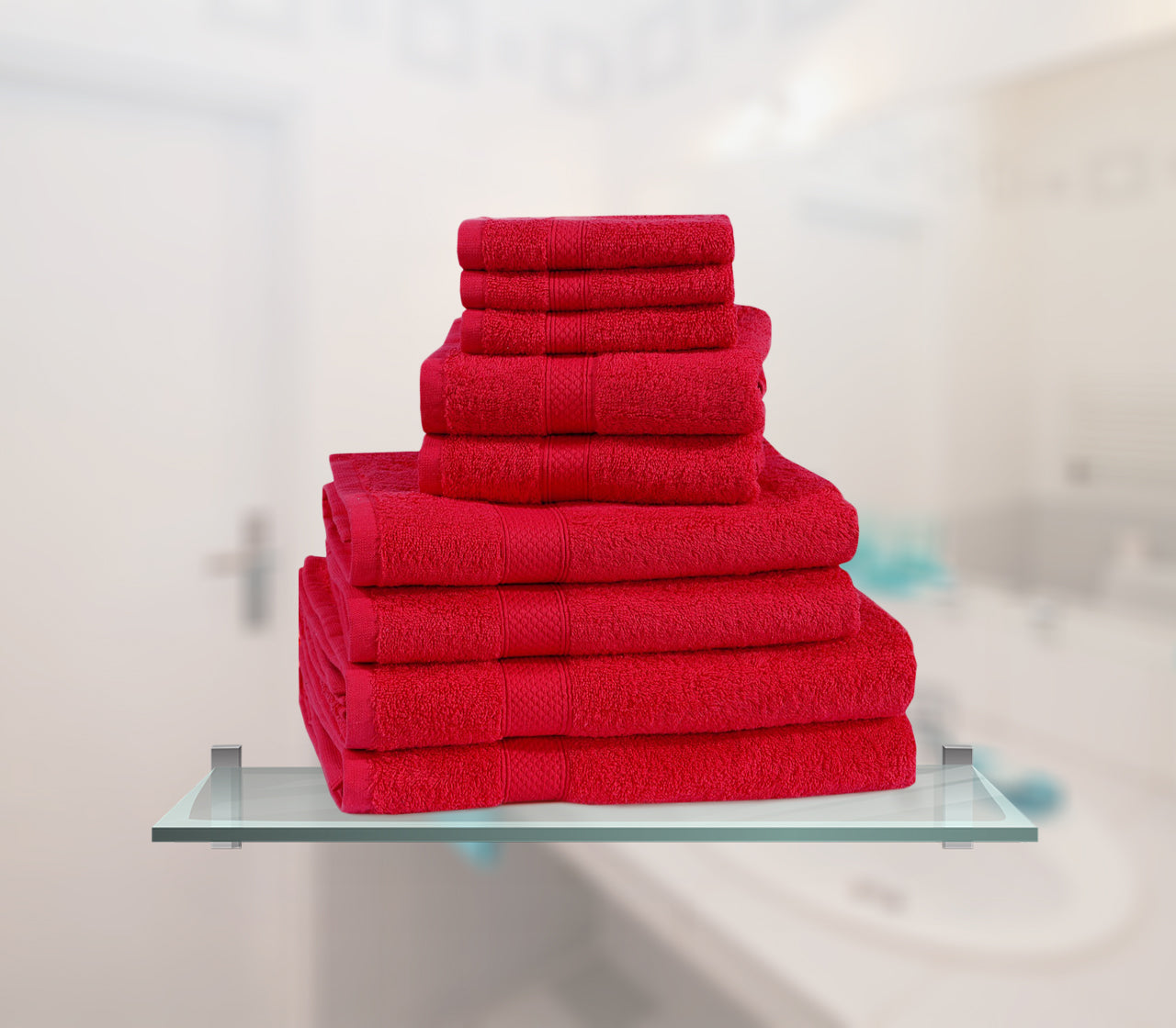 Luxury 600GSM Genuine 100% Combed Fluffy Cotton 8 pcs Towel Bale SET UK Stock