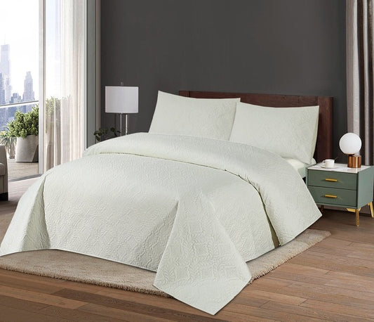 Pinsonic Bedspread - Warm Quilt Bed Throw 100% Cotton Cover + Virgin Polyester 150 GSM