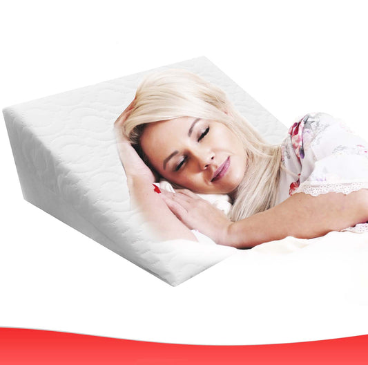 Reclining Orthopedic Hybrid Foam Wedge Pillow for Greater Comfort with Zip Cover