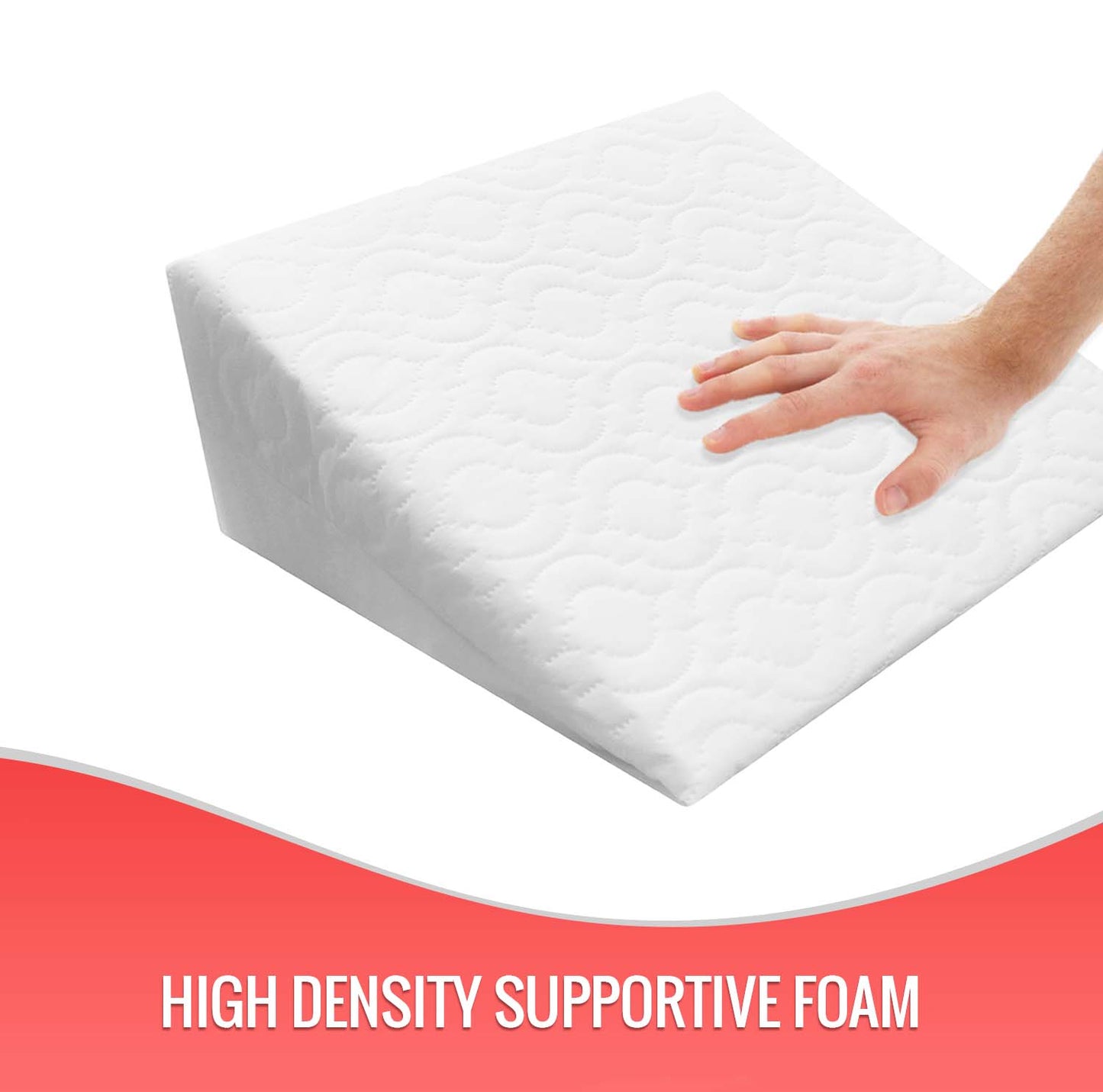 Reclining Orthopedic Hybrid Foam Wedge Pillow for Greater Comfort with Zip Cover