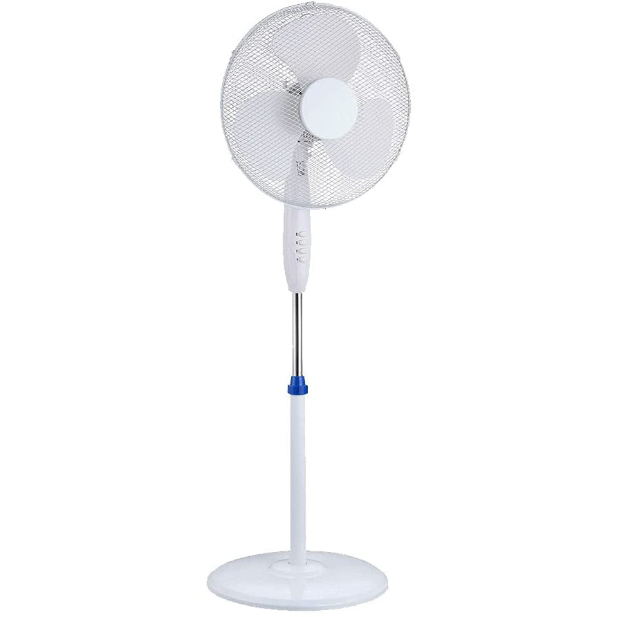 16" Pedestal Oscillating Round Base Standing Electric Fan ( Non Remote Control ) - White