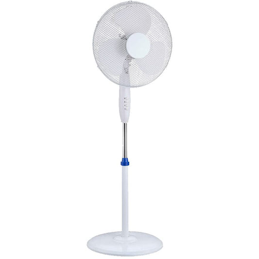 16" Pedestal Oscillating Round Base Standing Electric Fan ( Non Remote Control ) - White