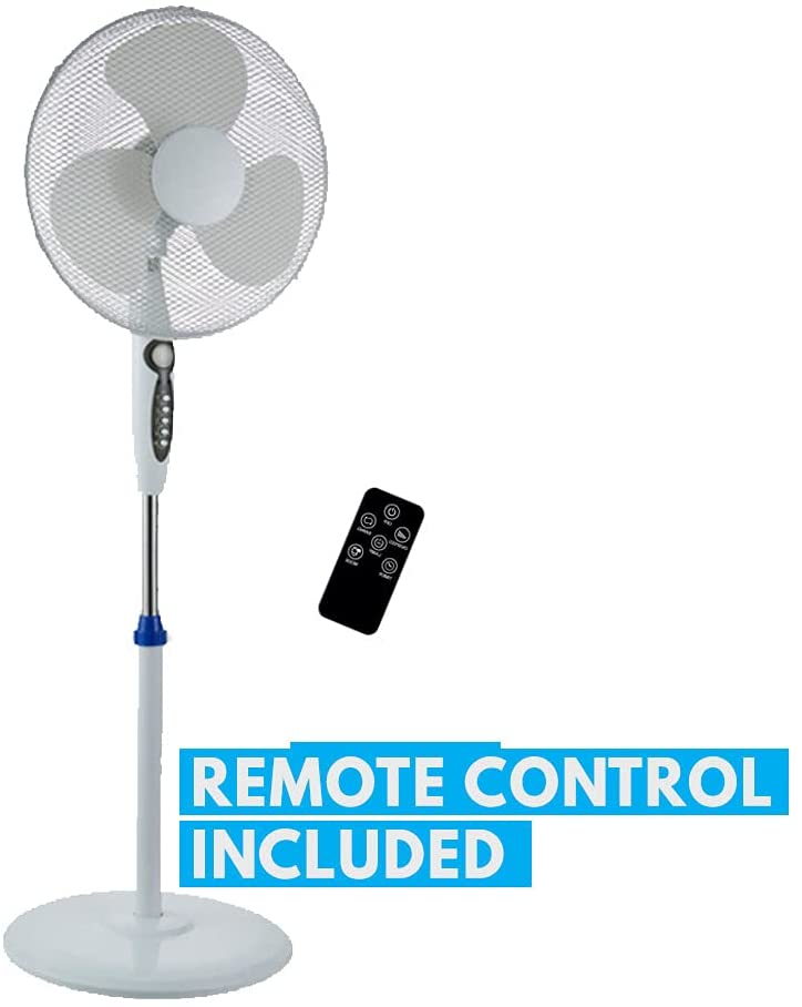 16" Pedestal Oscillating Round Base Standing Electric Fan ( Remote Control )