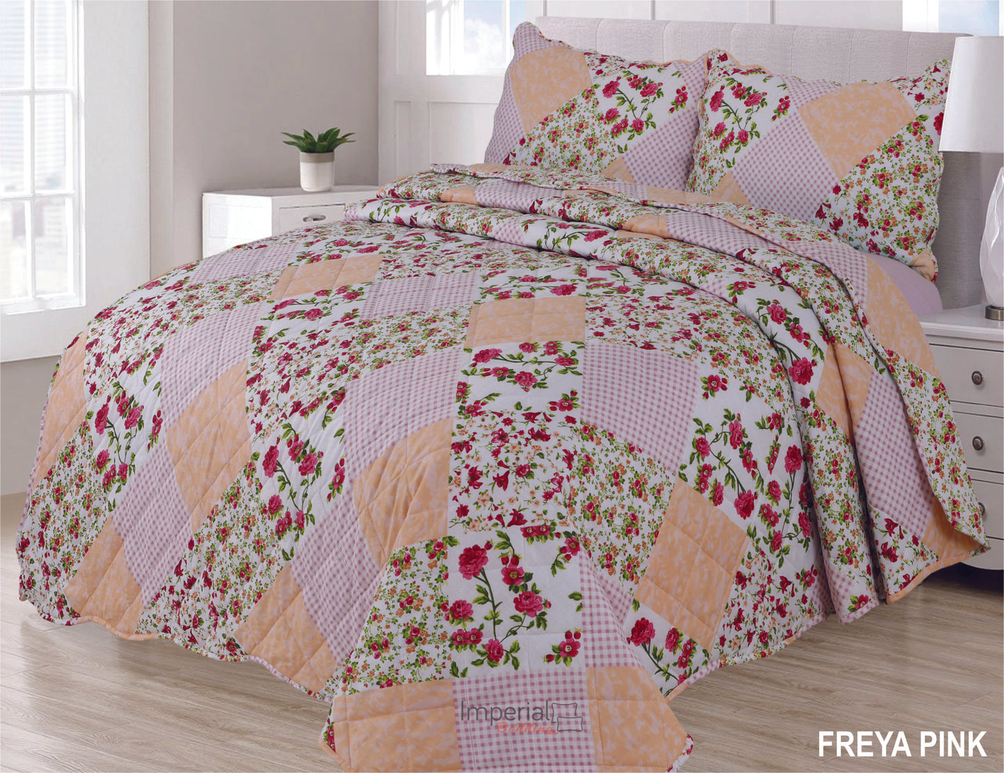 Patchwork Bedspread 3 Piece Quilt Comfort