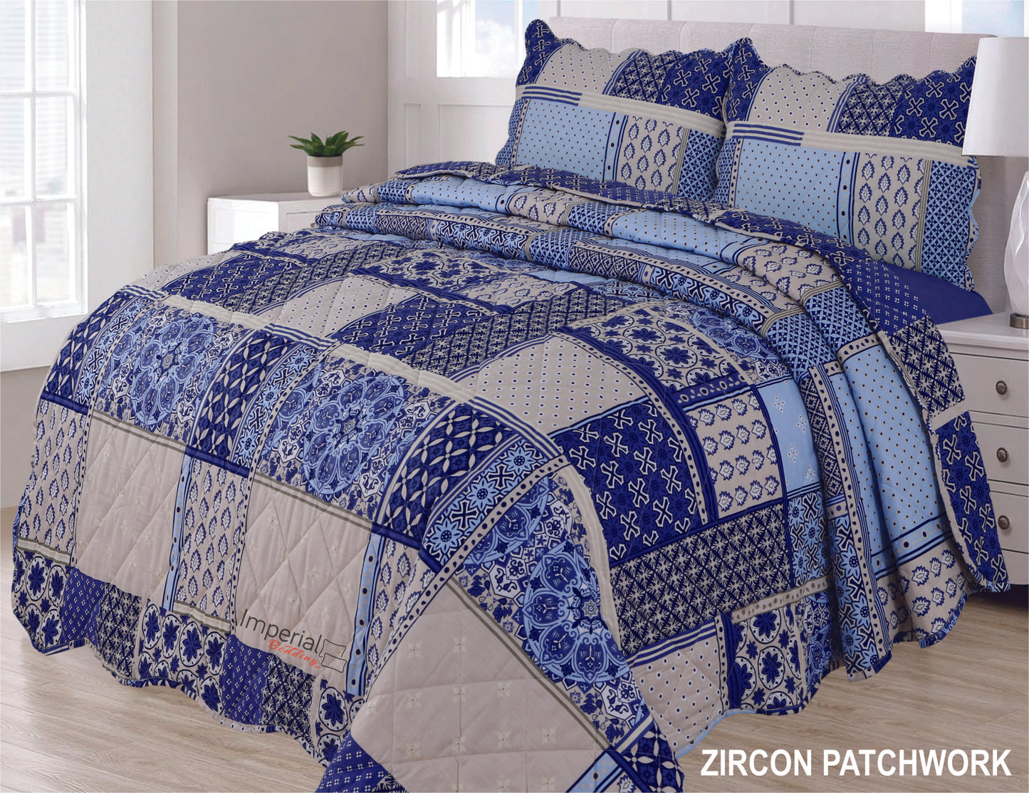 Patchwork Bedspread 3 Piece Quilt Comfort