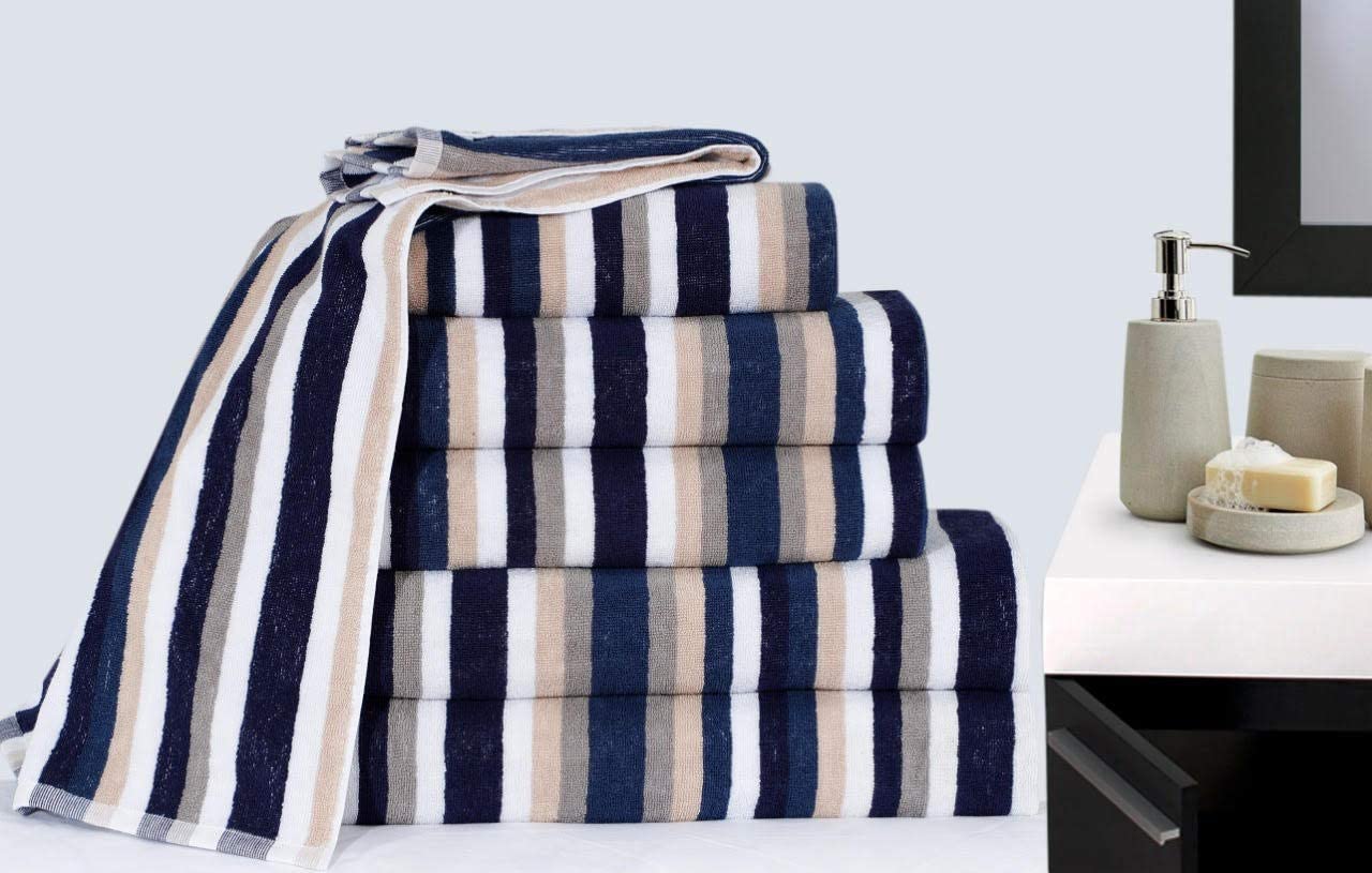 Royal Victorian Stripe Towel 100% Flossy Cotton Stripe Design Excellent Quality
