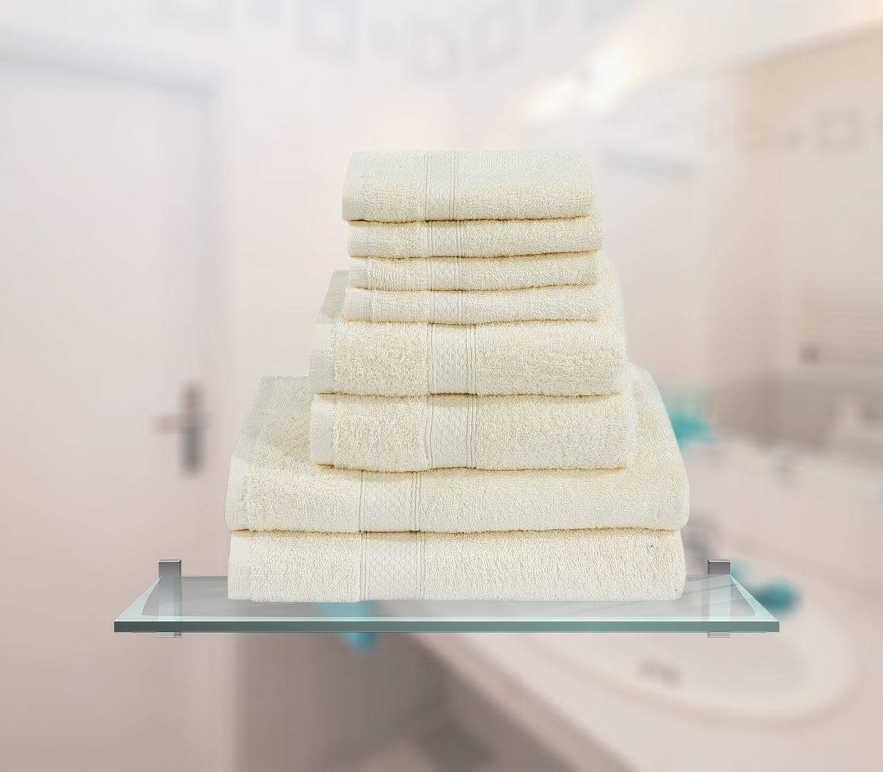 Luxury 600GSM Genuine 100% Combed Fluffy Cotton 8 pcs Towel Bale SET UK Stock